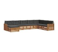 vidaXL Ensembles de canapés avec Coussin 8 pcs Naturel et Anthracite, Canapé de Jardin, Moderne, mobilier extérieur résistant, Salon terrasse, Ensemble Confort