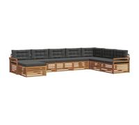 vidaXL Ensembles de canapés avec Coussin 8 pcs Naturel et Anthracite, Canapé de Jardin, Moderne, mobilier extérieur résistant, Salon terrasse, Ensemble Confort