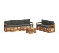 vidaXL Ensembles de canapés avec Coussin 8 pcs Naturel et Anthracite, Canapé de Jardin Moderne, Salon d'extérieur Confortable, mobilier Durable pour terrasse, Parfait pour se détendre