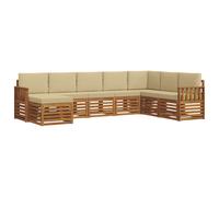 vidaXL Ensembles de canapés avec coussin 8 pcs Naturel et Beige