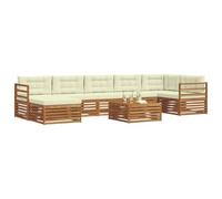 vidaXL Ensembles de canapés avec coussin 8 pcs Naturel et Crème
