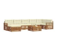 vidaXL Ensembles de canapés avec coussin 8 pcs Naturel et Crème