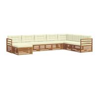vidaXL Ensembles de canapés avec Coussin 8 pcs Naturel et Crème, Canapé de Jardin, Moderne, mobilier extérieur résistant, Salon terrasse, Ensemble Confort