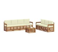 vidaXL Ensembles de canapés avec coussin 8 pcs Naturel et Crème