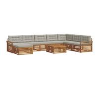 vidaXL Ensembles de canapés avec coussin 9 pcs Gris Naturel et Clair