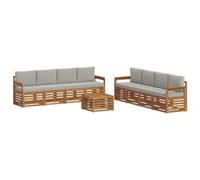 vidaXL Ensembles de canapés avec coussin 9 pcs Gris Naturel et Clair