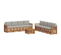 vidaXL Ensembles de canapés avec coussin 9 pcs Gris Naturel et Clair