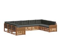 vidaXL Ensembles de canapés avec coussin 9 pcs Naturel et Anthracite