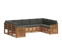 vidaXL Ensembles de canapés avec coussin 9 pcs Naturel et Anthracite