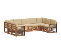 vidaXL Ensembles de canapés avec coussin 9 pcs Naturel et Beige