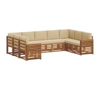 vidaXL Ensembles de canapés avec coussin 9 pcs Naturel et Beige