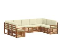 vidaXL Ensembles de canapés avec coussin 9 pcs Naturel et Crème
