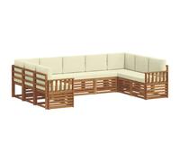 vidaXL Ensembles de canapés avec coussin 9 pcs Naturel et Crème