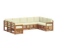 vidaXL Ensembles de canapés avec coussin 9 pcs Naturel et Crème