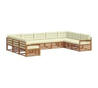 vidaXL Ensembles de canapés avec coussin 9 pcs Naturel et Crème