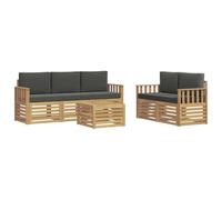 vidaXL Ensembles de canapés Bois d'Acacia Massif, Canapé d'angle Robuste, mobilier de Patio Moderne, Salon extérieur pour détente stylée, Espace Confort terrasse