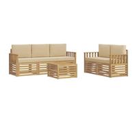 vidaXL Ensembles de canapés Bois d'Acacia Massif, Canapé d'angle Robuste, mobilier de Patio Moderne, Salon extérieur pour détente stylée, Espace Confort terrasse