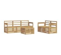 vidaXL Ensembles de canapés Bois d'Acacia Massif, Canapé d'angle Robuste, mobilier de Patio Moderne, Salon extérieur pour détente stylée, Espace Confort terrasse