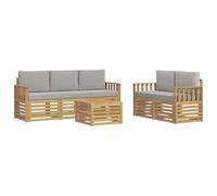 vidaXL Ensembles de canapés Bois d'Acacia Massif, Canapé d'angle Robuste, mobilier de Patio Moderne, Salon extérieur pour détente stylée, Espace Confort terrasse