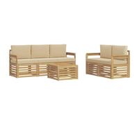 vidaXL Ensembles de canapés Bois d'Acacia Massif, Canapé d'angle Robuste, mobilier de Patio Moderne, Salon extérieur pour détente stylée, Espace Confort terrasse