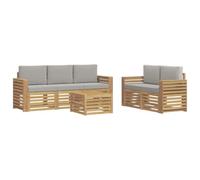 vidaXL Ensembles de canapés Bois d'Acacia Massif, Canapé d'angle Robuste, mobilier de Patio Moderne, Salon extérieur pour détente stylée, Espace Confort terrasse