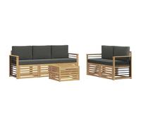vidaXL Ensembles de canapés Bois d'Acacia Massif, Canapé d'angle Robuste, mobilier de Patio Moderne, Salon extérieur pour détente stylée, Espace Confort terrasse