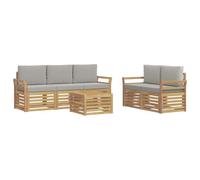 vidaXL Ensembles de canapés Bois d'Acacia Massif, Canapé d'angle Robuste, mobilier de Patio Moderne, Salon extérieur pour détente stylée, Espace Confort terrasse