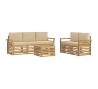 vidaXL Ensembles de canapés Bois d'Acacia Massif, Canapé d'angle Robuste, mobilier de Patio Moderne, Salon extérieur pour détente stylée, Espace Confort terrasse
