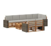 vidaXL Ensembles de canapés Bois d'Acacia Massif, Canapé de Jardin Moderne, mobilier extérieur résistant, Salon en Acacia Marron, Assise contemporaine, déco de terrasse
