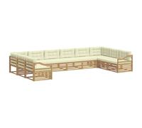 vidaXL Ensembles de canapés Bois d'Acacia Massif, Canapé d'extérieur Confortable, Salon Moderne, mobilier Robuste, Ensemble Chic pour Votre terrasse