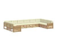 vidaXL Ensembles de canapés Bois d'Acacia Massif, Canapé d'extérieur Confortable, Salon Moderne, mobilier Robuste, Ensemble Chic pour Votre terrasse