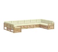 vidaXL Ensembles de canapés Bois d'Acacia Massif, Canapé d'extérieur Confortable, Salon Moderne, mobilier Robuste, Ensemble Chic pour Votre terrasse