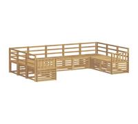vidaXL Ensembles de canapés Bois d'Acacia Massif, Mobilier de Jardin, Ensemble Lounge Moderne, canapé Solide, sièges sectionnels pour terrasse et Salon