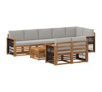 vidaXL Ensembles de canapés en bois d'acacia massif, banc de jardin, section modulaire, mobilier d'extérieur moderne, ensemble de salon de patio, canapé d'acacia en marron
