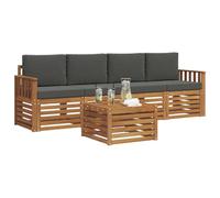 vidaXL Ensembles de canapés Naturel et Anthracite Bois d'Acacia Massif, Canapé d'extérieur Moderne, résistant, Ensemble sectionnel pour détente sur Patio, Confort assuré