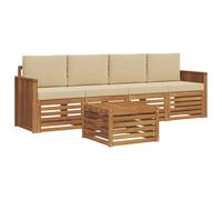 vidaXL Ensembles de canapés Naturel et Beige Bois d'Acacia Massif