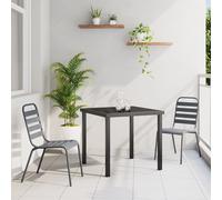 Vidaxl Ensembles De Jardin 3 Pièces Gris Foncé Acier