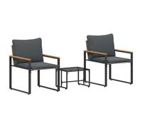 vidaXL Ensembles de meubles 3 pcs Gris et Gris foncé Rotin