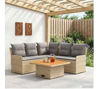 vidaXL Ensembles de meubles 4 pc Beige et Gris clair Rotin PE 3422177