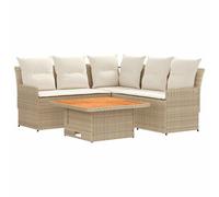vidaXL Ensembles de meubles 4 pcs Beige et crème Rotin PE