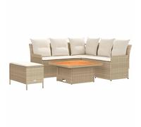 vidaXL Ensembles de meubles 5 pcs Beige et crème Rotin PE