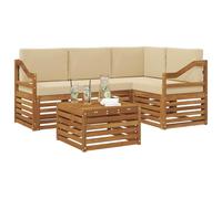 vidaXL Ensemble de meubles 5 pcs Bois d'ingénierie Naturel et Beige