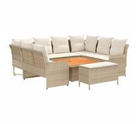 vidaXL Ensembles de meubles 7 pcs Beige et crème Rotin PE