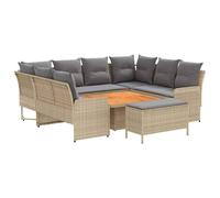 vidaXL Ensembles de meubles 7 pcs Beige et Gris clair Rotin PE