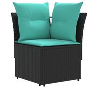 vidaXL Ensembles de meubles 7 pcs Noir et turquoise Rotin PE
