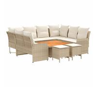 vidaXL Ensembles de meubles 8 pcs Beige et crème Rotin PE