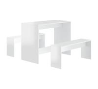 Vidaxl Ensembles De Salle À Manger 3 Pcs Blanc Brillant Aggloméré Blanc