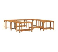 vidaXL Entourage de Bain à remous Marron 230 x 230 cm, Enceinte extérieure, Design Moderne, Spa carré, abri Pratique, résistant aux intempéries, refuges élégants