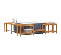 vidaXL Entourage de Bain à remous Marron 250 x 250 cm, Enceinte extérieure, Design Moderne, Spa carré, abri Pratique, résistant aux intempéries, refuges élégants