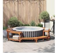 vidaXL Entourage de Bain à remous Marron Ø275 x 55,5 cm, Enceinte de Bain à remous Moderne et Solide, Acacia, Style extérieur, Coin détente, Design Chic